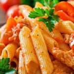 Pasta With Roasted Red Peppers and Almonds