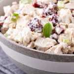 Heart healthy chicken salad in a bowl