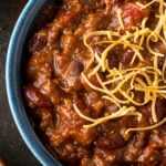 Heart healthy chili in a bowl