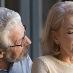 Concerned husband with wife having a stroke