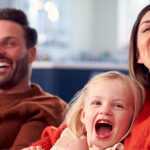 Family laughing together