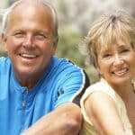 Smiling senior couple enjoying themselves